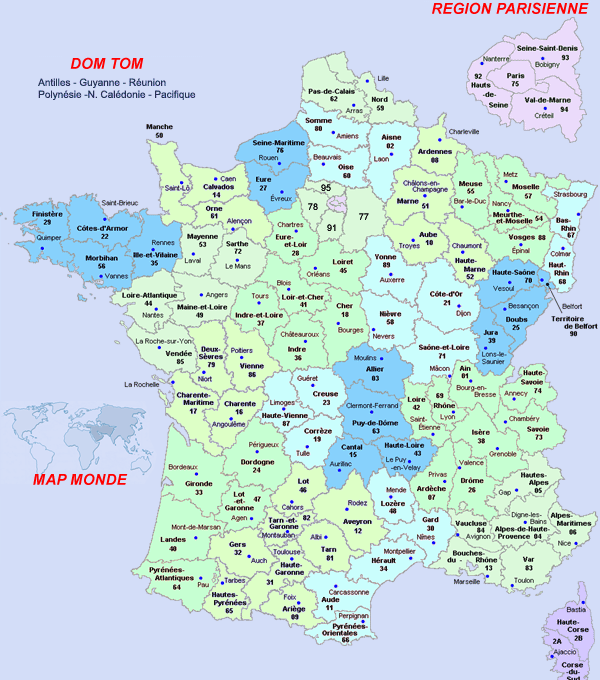 Carte de France loisirs-tourisme